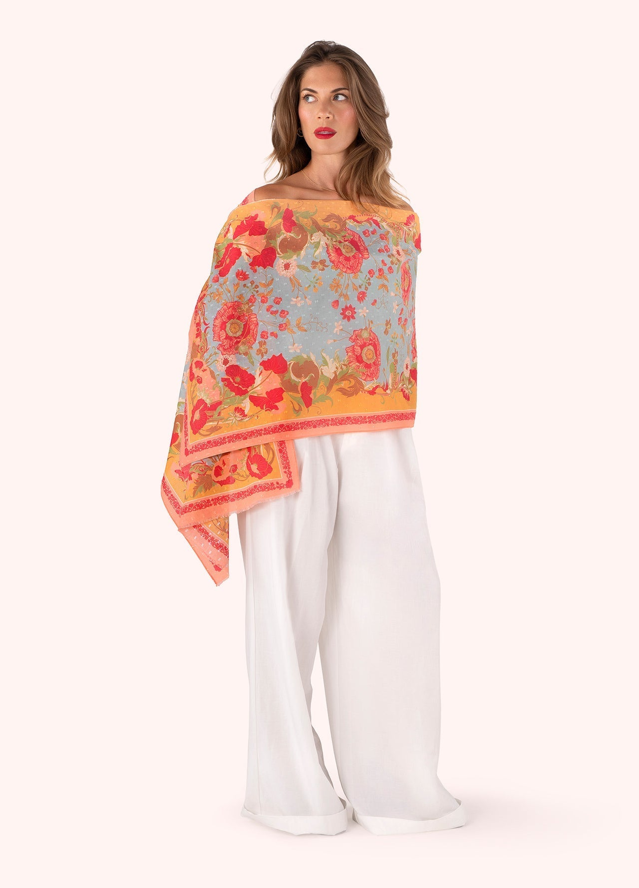 Powder - Cotton Scarf - Paisley Poppies - From Me To You