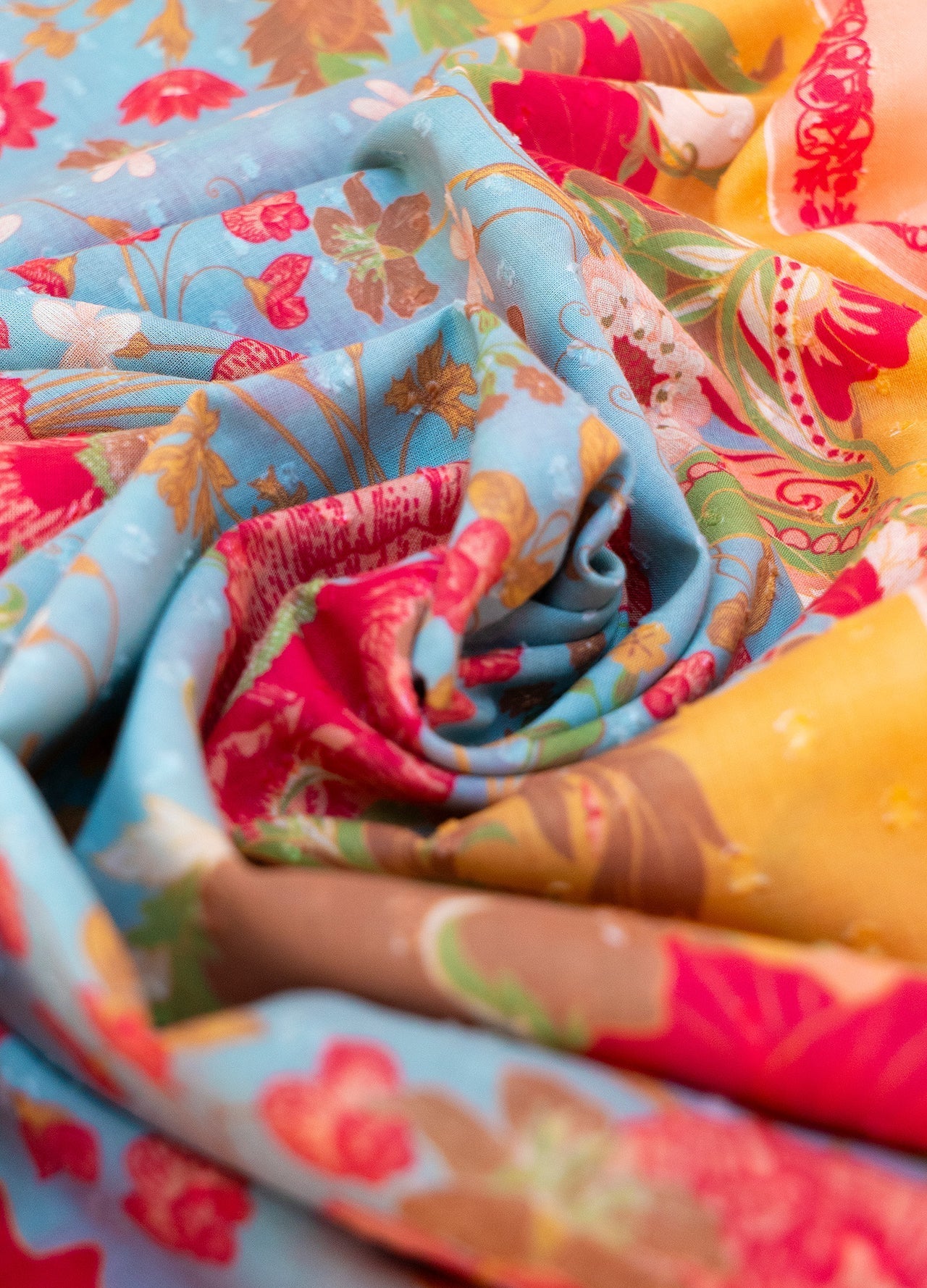Powder - Cotton Scarf - Paisley Poppies - From Me To You