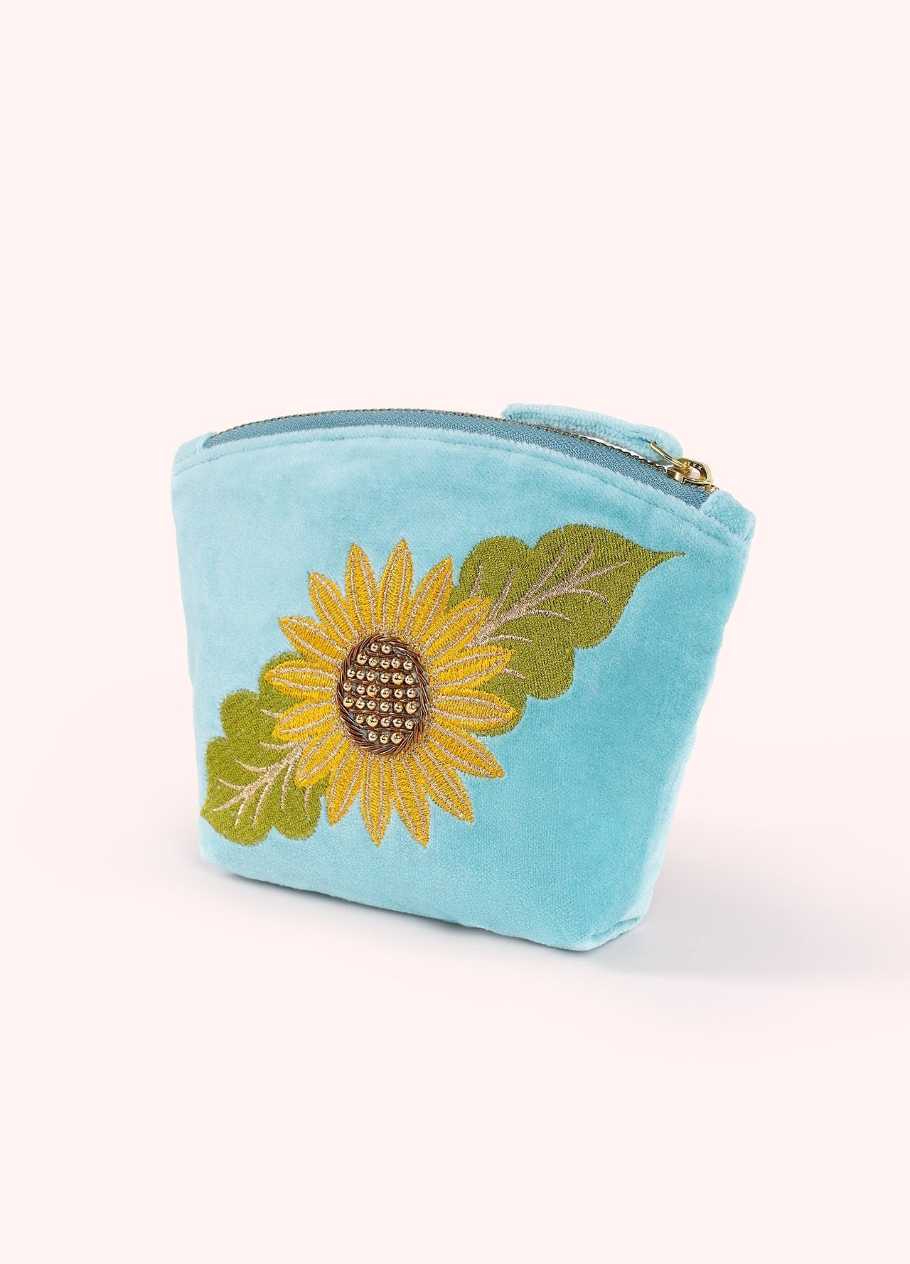 Powder - Embroidered Velvet Mini Pouch - Summer Sunflower - From Me To You
