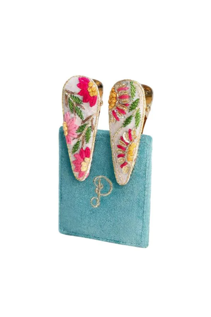 Powder - Hair Clips - Cream Flora - From Me To You