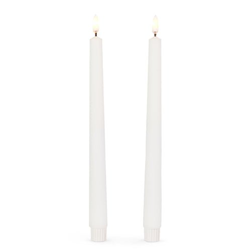 Raz - 10" White FLAMELESS Taper Candles - From Me To You