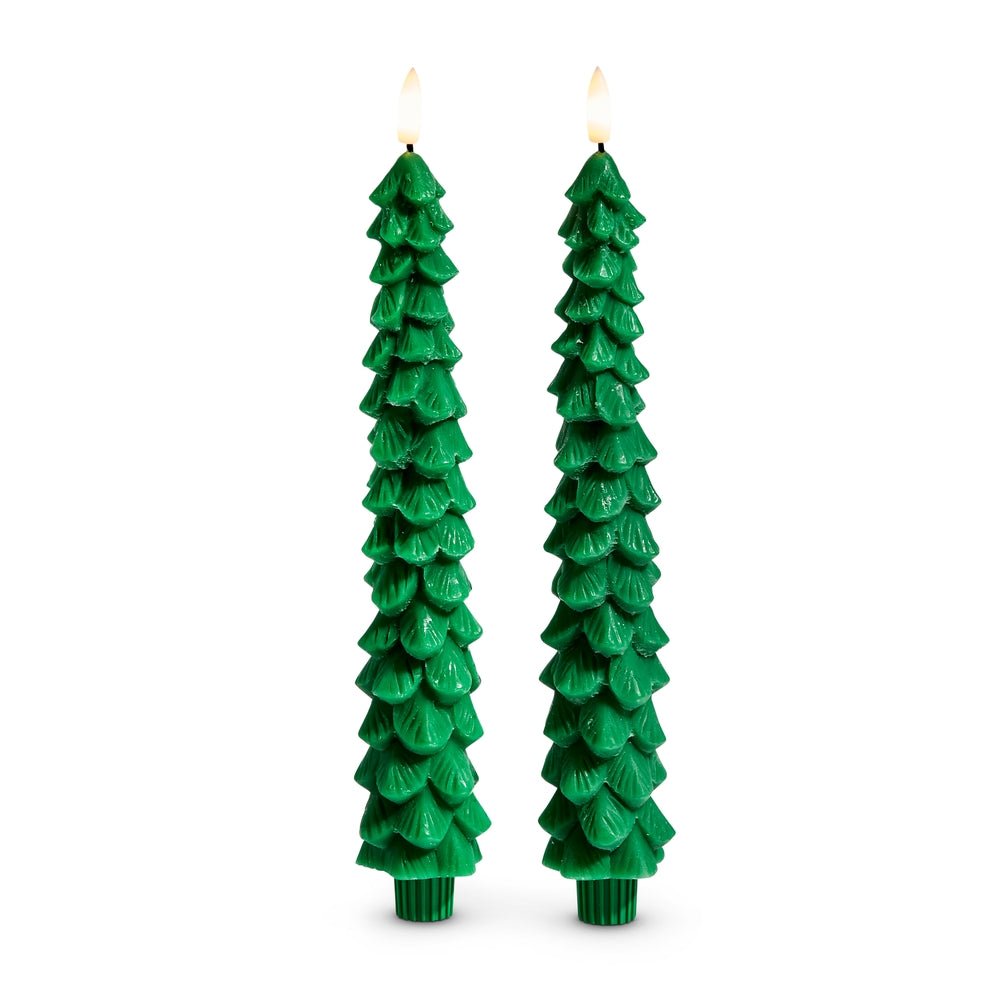 Raz 10.5" Green Tree Taper Candles - From Me To You