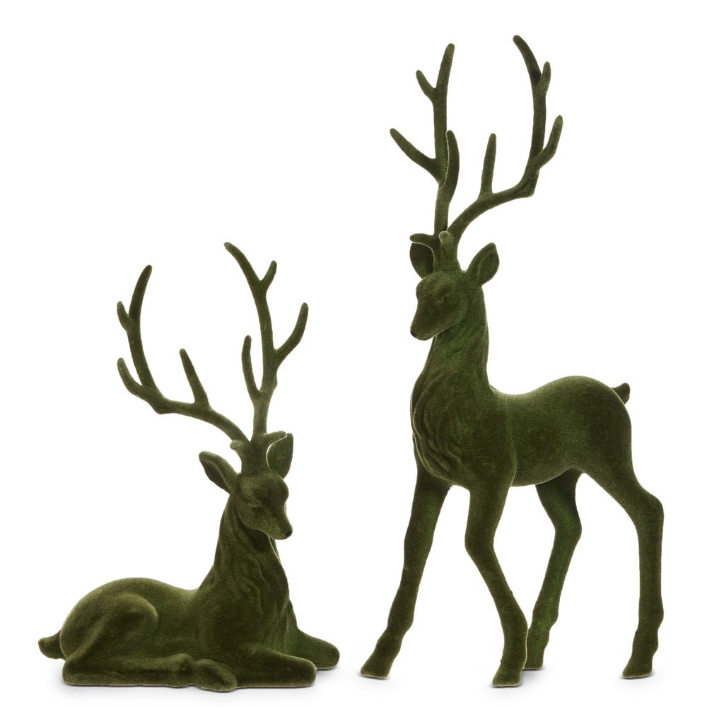 Raz 21" Green Flocked Deer - From Me To You