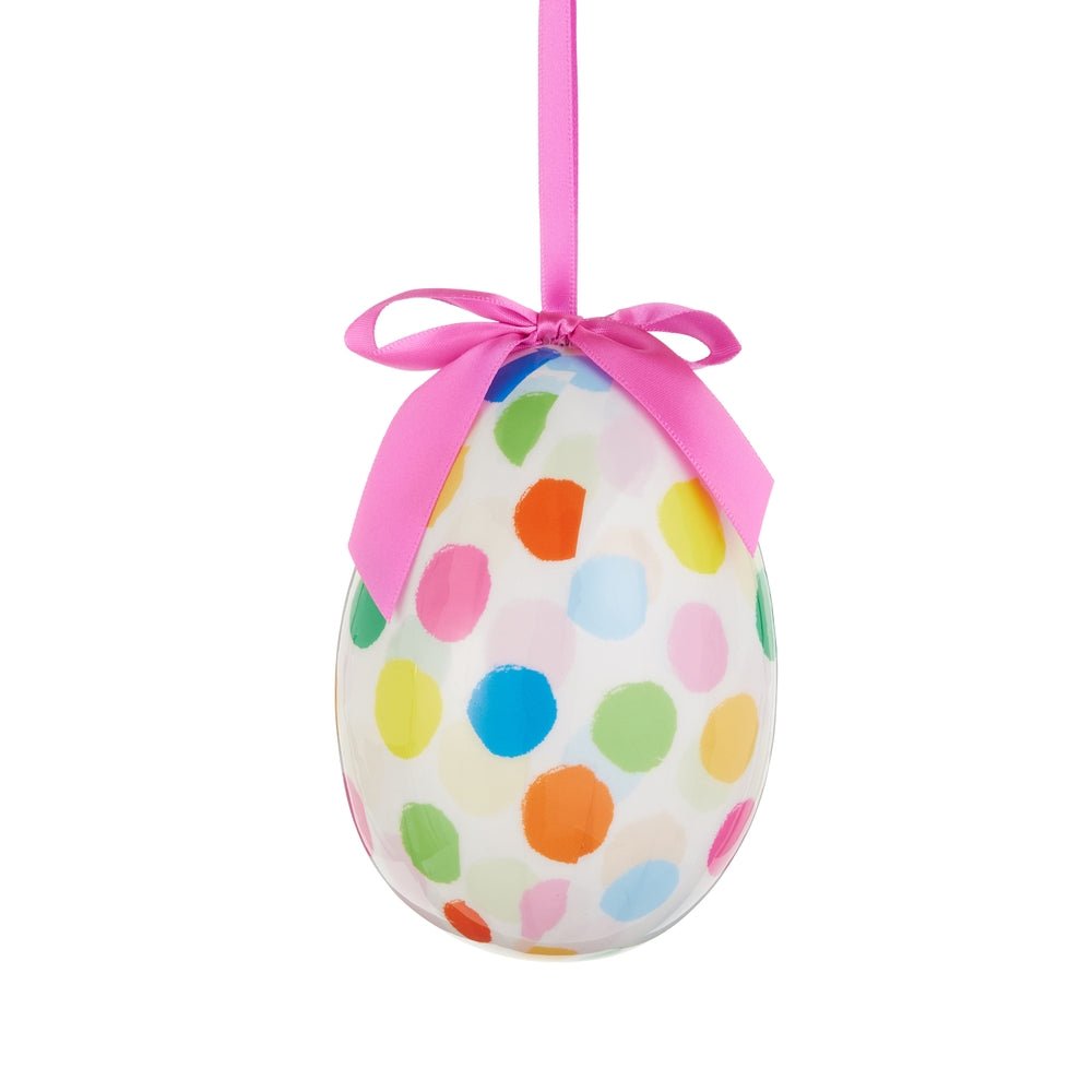Raz 4.5" Polka Dot Confetti Egg Ornament - From Me To You