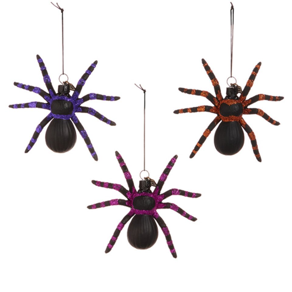 Raz Eric Cortina 4" Along Came A Spider Glass Halloween Ornament 4553165 - From Me To You