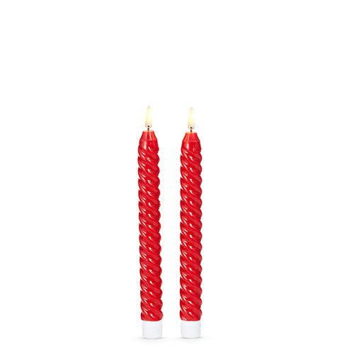 Raz Red Twist Taper Candles | 8.75" - From Me To You
