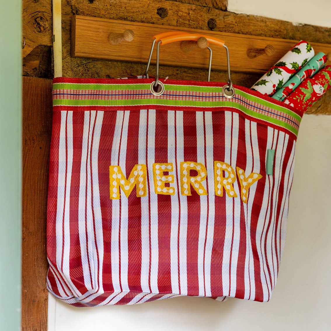 Recycled Plastic "Merry" Tote Bag | Christmas Bag | - From Me To You