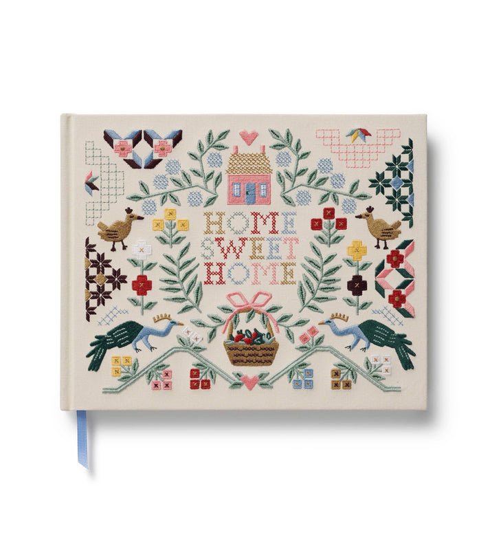 Rifle Paper Co. - Home Sweet Home Embroidered Fabric Guest Book - From Me To You