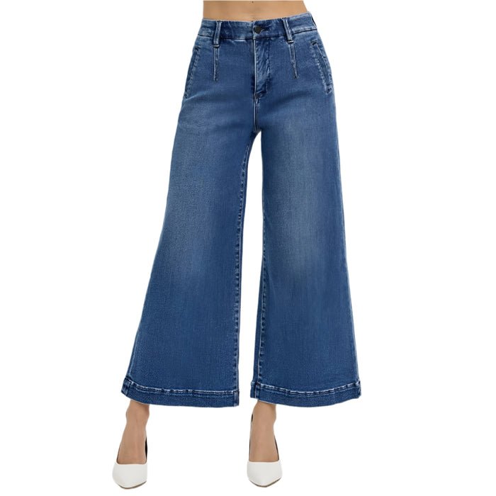 Risen High Rise Crop Wide Leg Jean - Dark - From Me To You