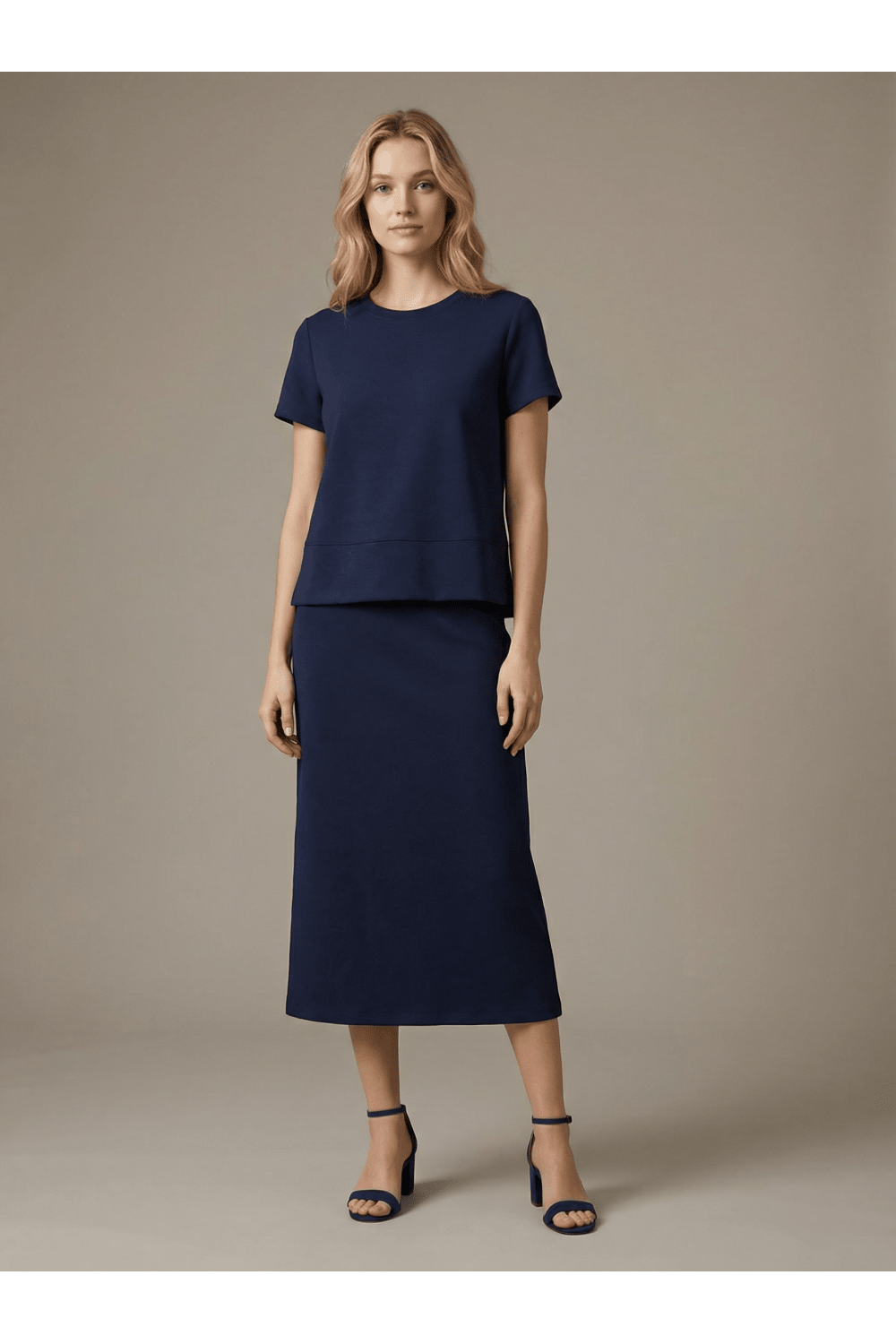 See And Be Seen - Chic Layered Soft Sleeveless Dress with Knit top - Navy - From Me To You