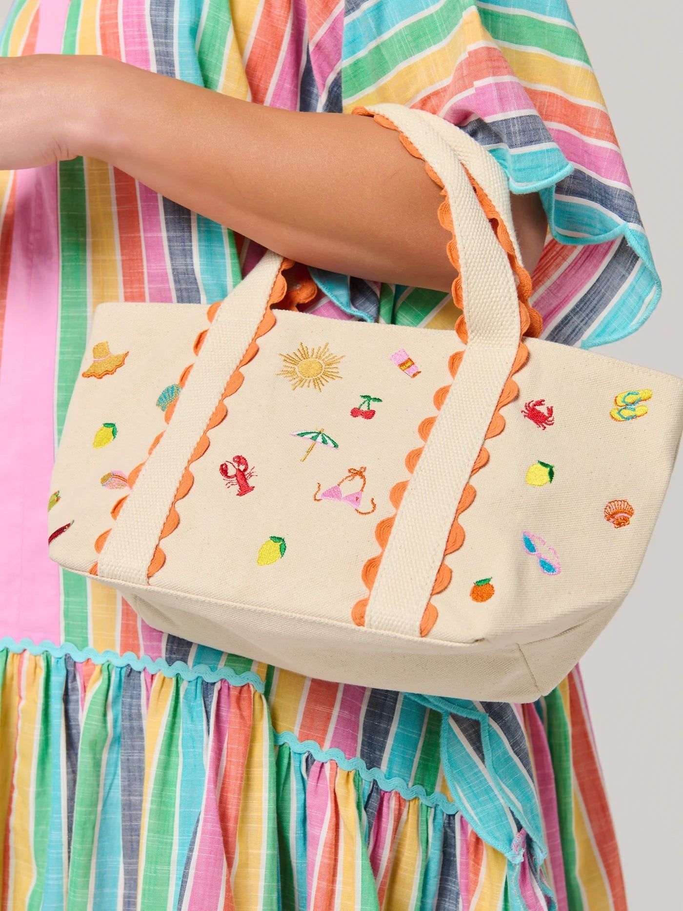 Shiraleah Natural Summer Icons Mini Tote - From Me To You