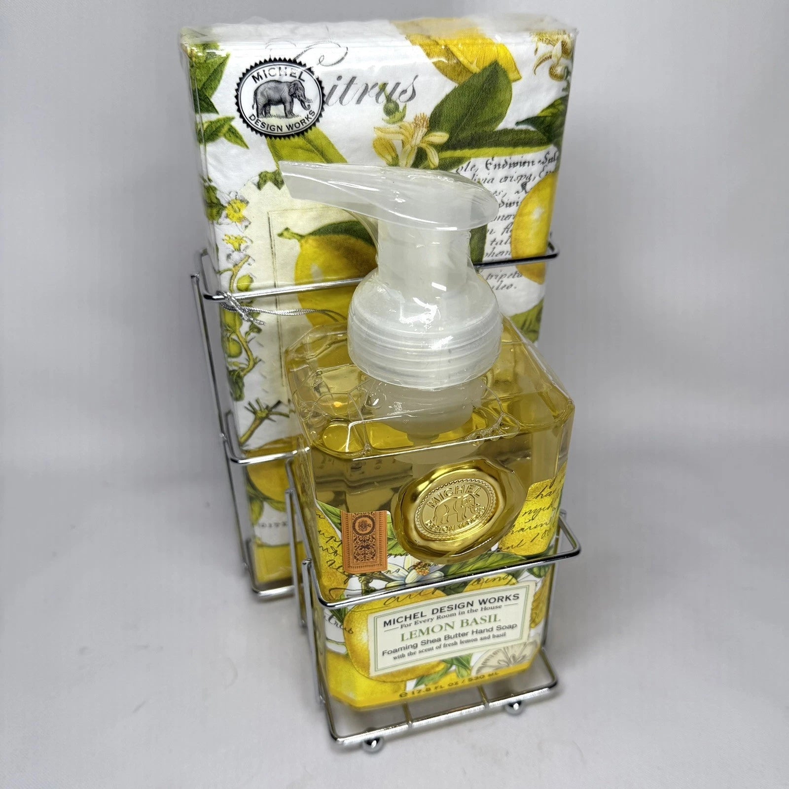 Stonewall MDW Lemon Basil Foaming Hand Soap & Napkin Set - From Me To You