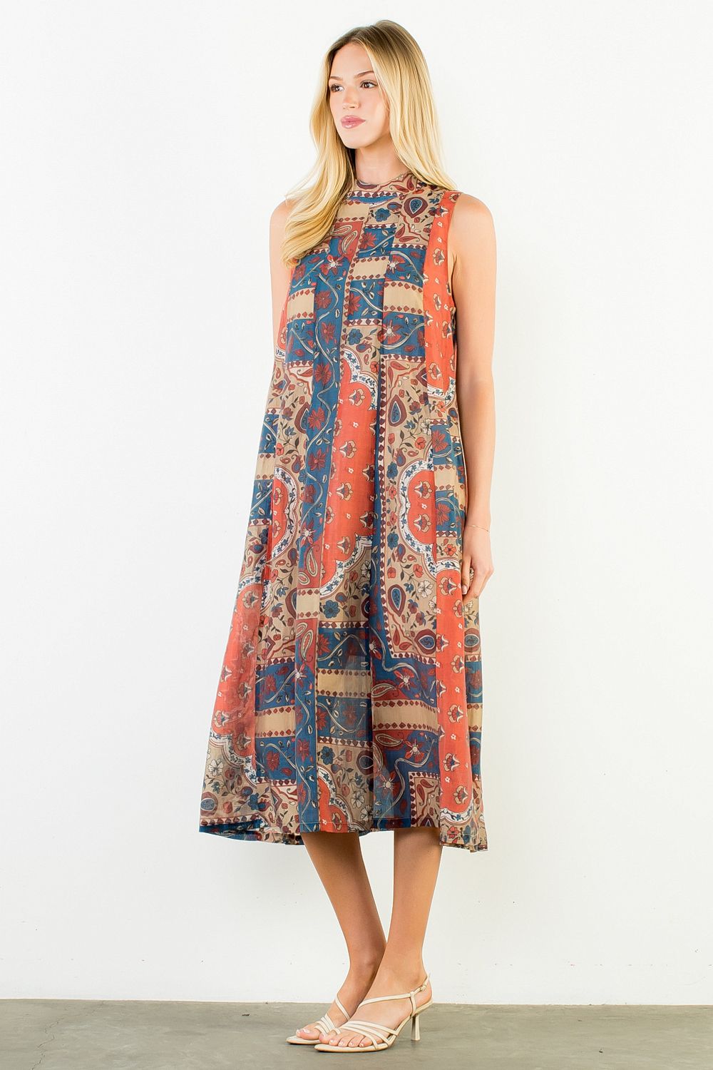 THML- Sleeveless Maxi Dress-Beige - From Me To You