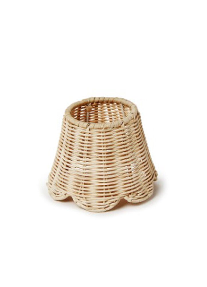 Two's Company Rattan Lamp Shade with Scalloped Edge - From Me To You
