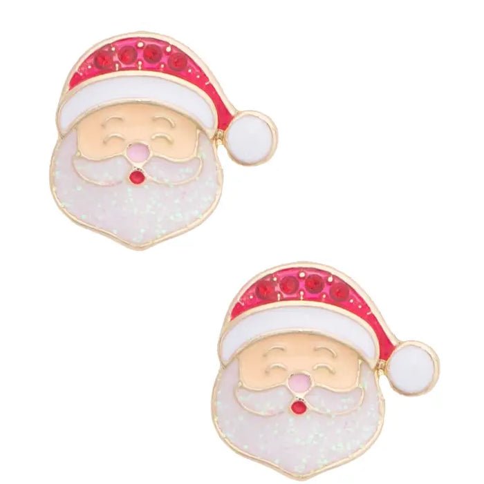 Very Merry Santa Stud Earrings | Canvas Style - From Me To You