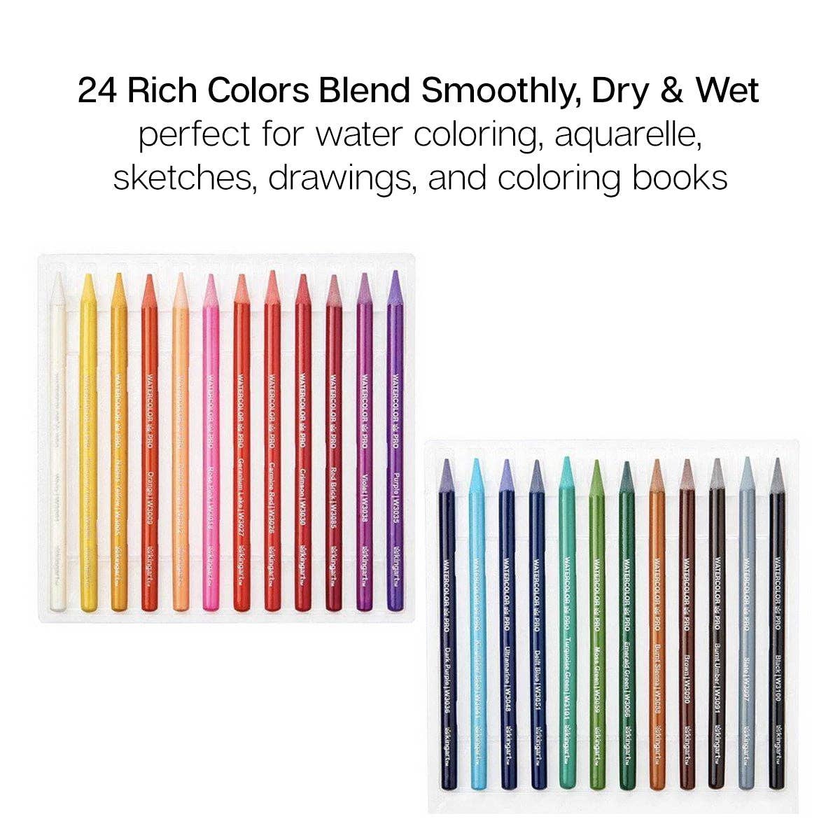 Woodless Watercolor Pencils 24 Colors - From Me To You