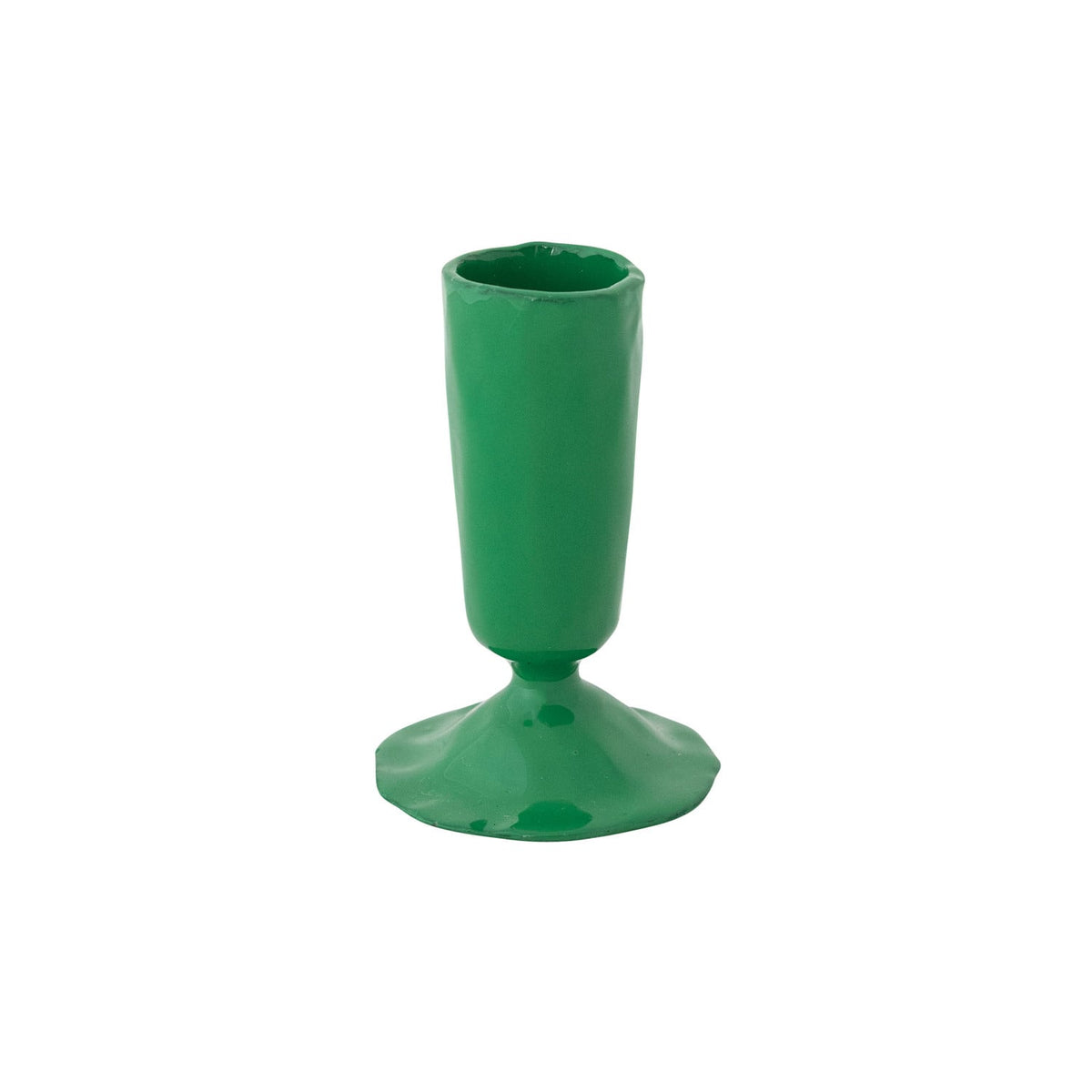 Creative Co-op Hand-Forged Enameled Cast Iron Taper Holder, Green